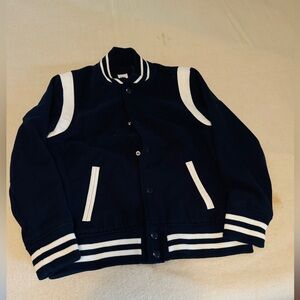GAP Navy and White Kids Letterman Jacket